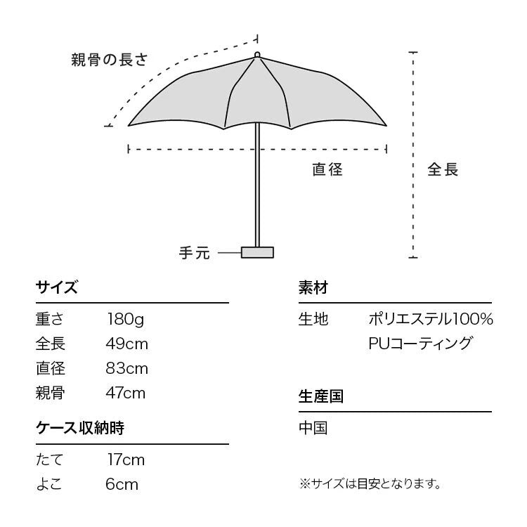 WPC - PATCHED TINY Mini folding umbrella for both rain and shine (801-6423)｜WPC｜Super lightweight｜Shrinkable umbrella｜Anti-UV｜Anti-UV｜Sun protection - Blue