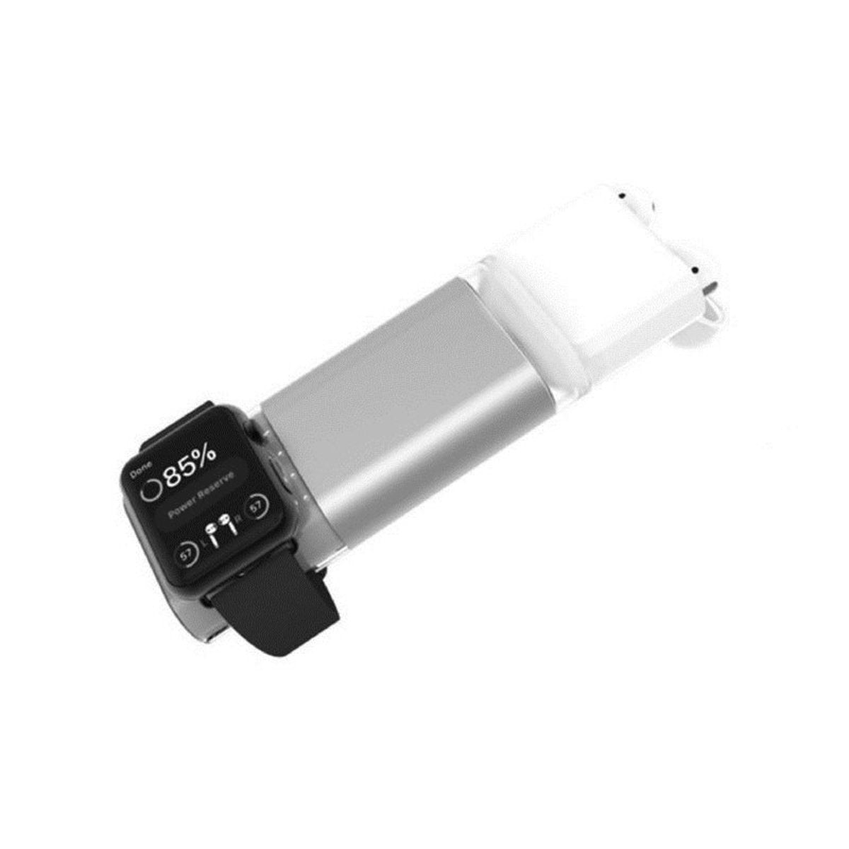 EIRTOUCH - AirPods Apple Watch 無線行動電源 (附送4色外殼) - 銀色