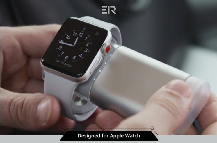 EIRTOUCH - AirPods Apple Watch 無線行動電源 (附送4色外殼) - 銀色