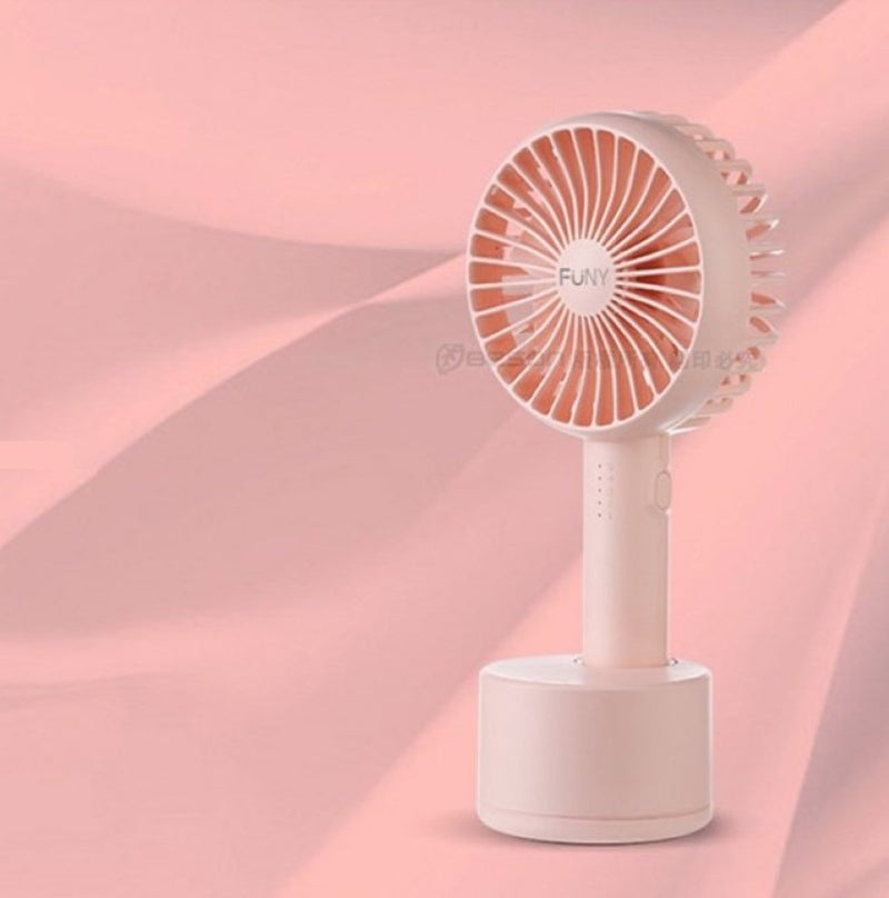 Funy - FU1901B 2合1 回轉式坐枱手提電扇 - 粉紅色