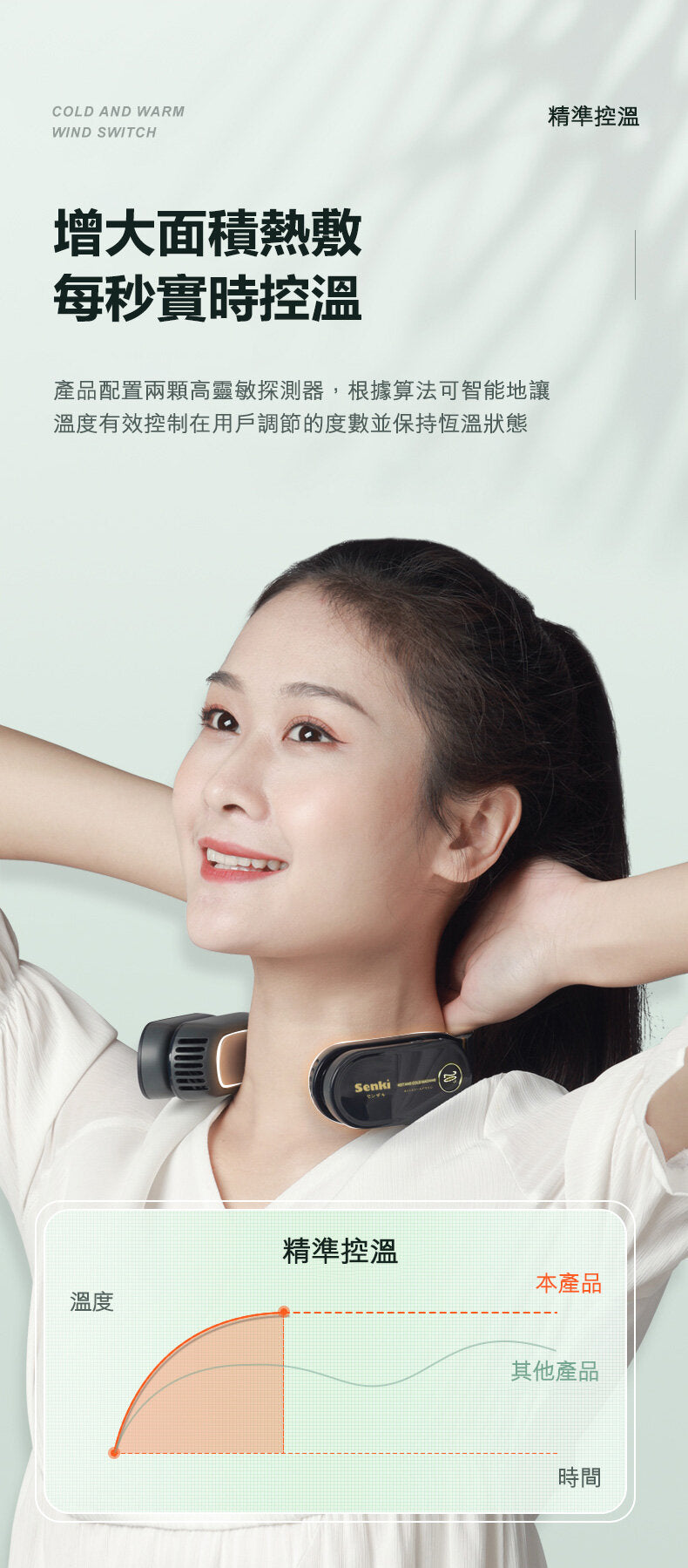 Qianqi-Mirror II Portable Neck Cooler and Heater｜Wireless Neck Cooler｜Cooling and Heating Dual Use｜Heating Neck Brace