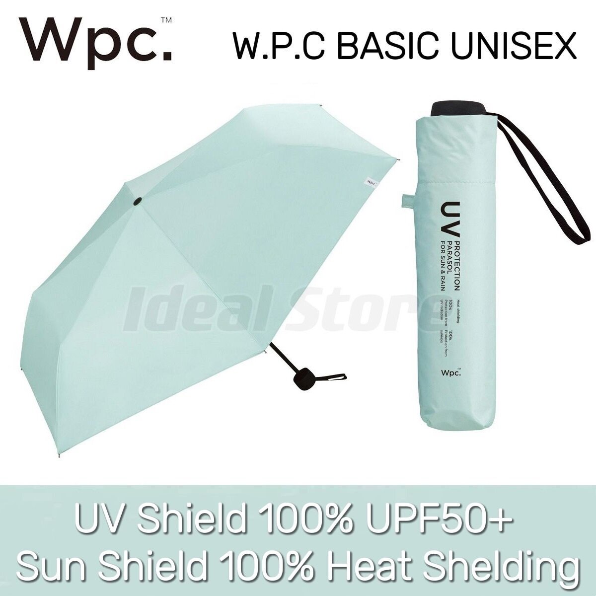 W.P.C. - UV Protection PARASOL 防熱防UV晴雨兼用折疊傘 (801-9236) ｜WPC｜BASIC UNISEX｜晴雨兼用｜縮骨傘｜抗UV｜防UV｜防曬 - 薄荷綠