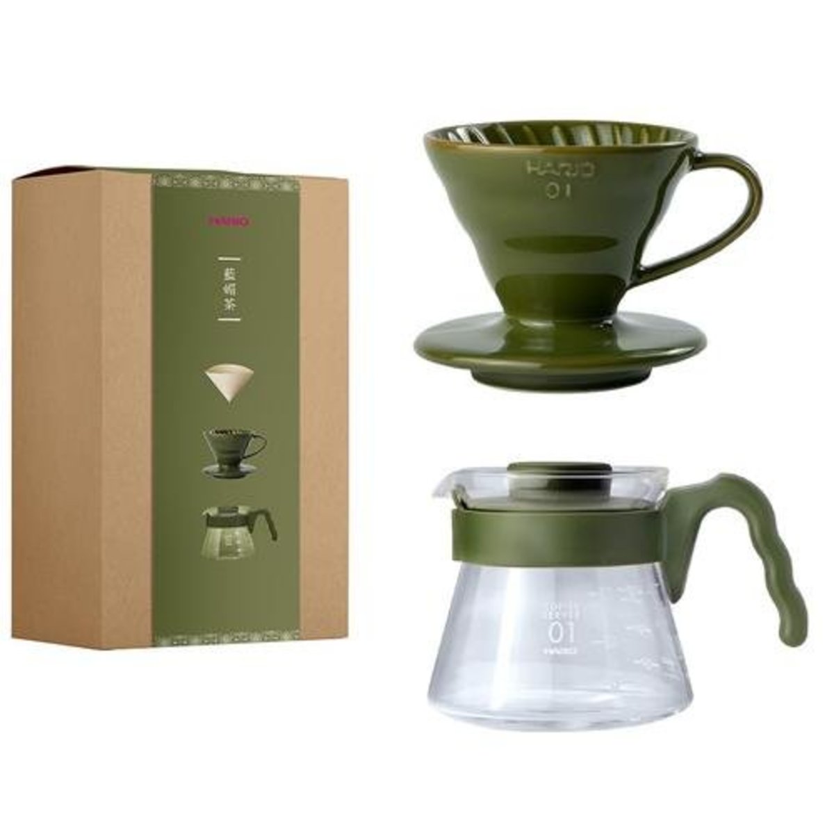 Hario - V60 Ceramic Filter Cup Coffee Maker Set (1-2 Cups) - Lanmei Brown 01
