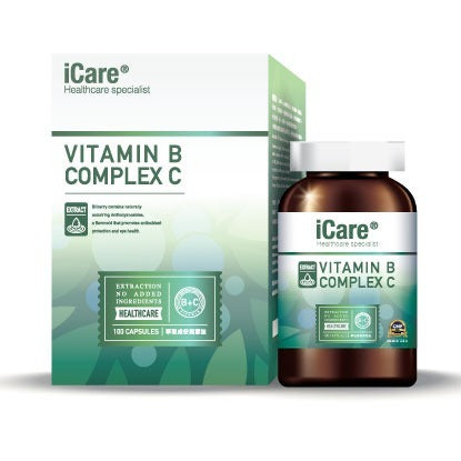 ICare - Vitamin B Complex + C (100 capsules) to improve concentration, concentration and memory