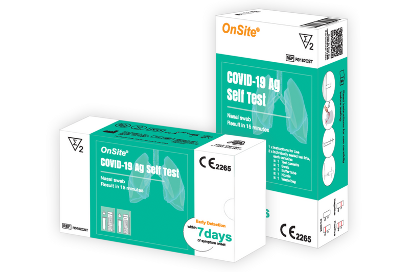 ONSITE COVID-19 AG 新冠狀病毒抗原快速測試棒 一盒2個測試套裝 美國製造