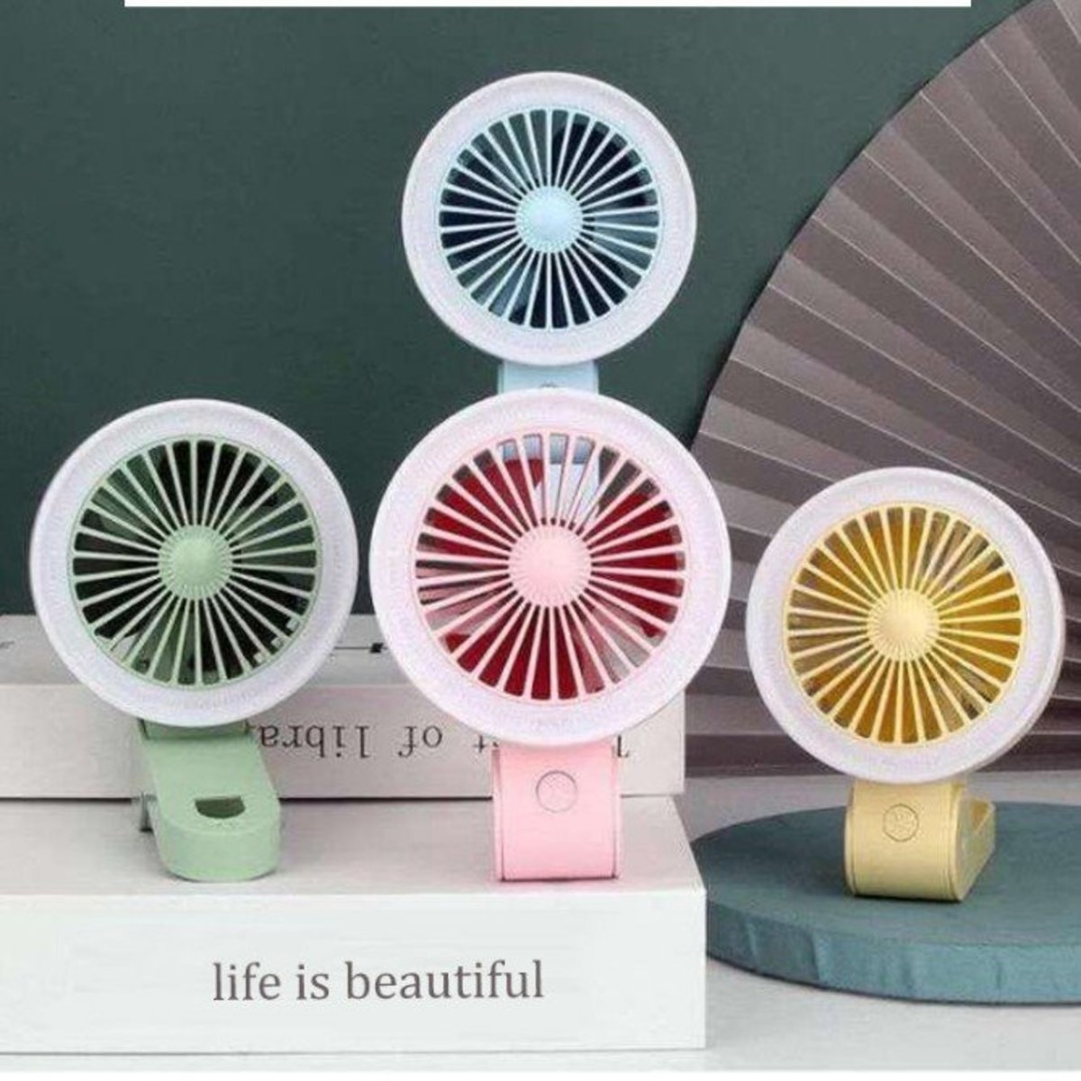 JNC - 2 in 1 Mini Night Light Folding Fan