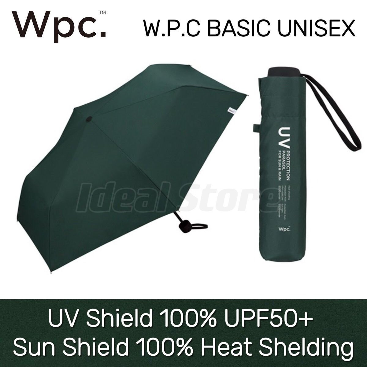 WPC - UV Protection PARASOL Heat-proof and UV-proof foldable umbrella for rain or shine (801-9236) | WPC | BASIC UNISEX | Rain or shine umbrella | Shrinkable umbrella | Anti-UV | Anti-UV | Sun protection - Green