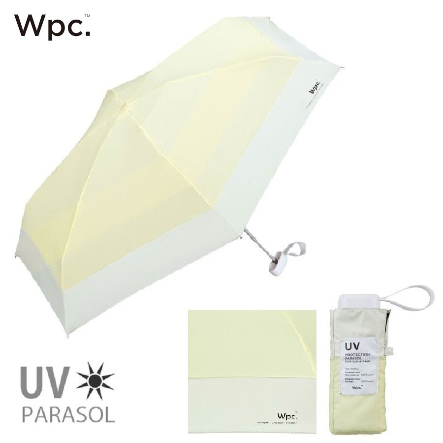 WPC - PATCHED TINY Mini foldable umbrella for both rain and shine (801-6423)｜WPC｜Super lightweight｜Shrinkable umbrella｜Anti-UV｜UV protection｜Sun protection - Yellow