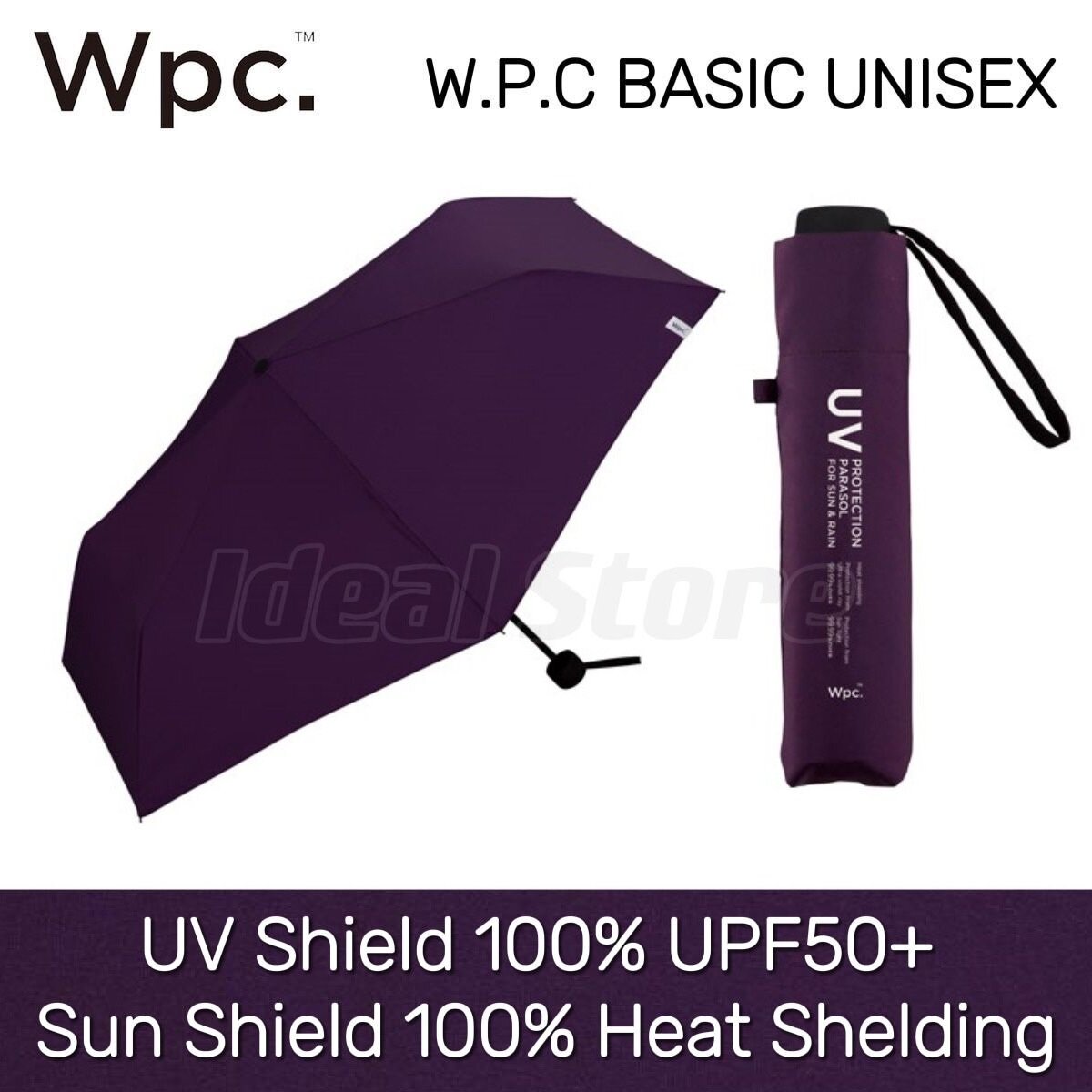 W.P.C. - UV Protection PARASOL 防熱防UV晴雨兼用折疊傘 (801-9236) ｜WPC｜BASIC UNISEX｜晴雨兼用｜縮骨傘｜抗UV｜防UV｜防曬 - 紫色