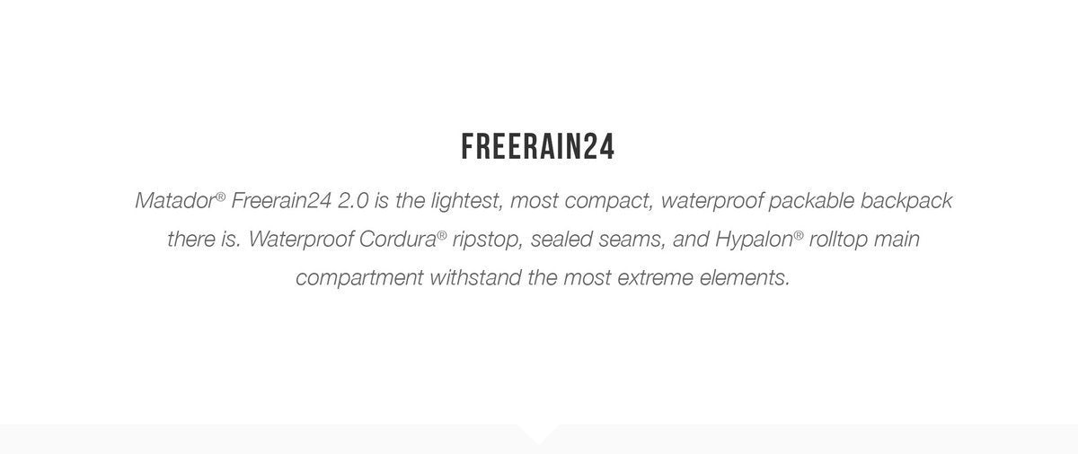 MATADOR - FreeRain24 2.0 高級系列防水折疊運動雙肩背包 - 24L - 啡色