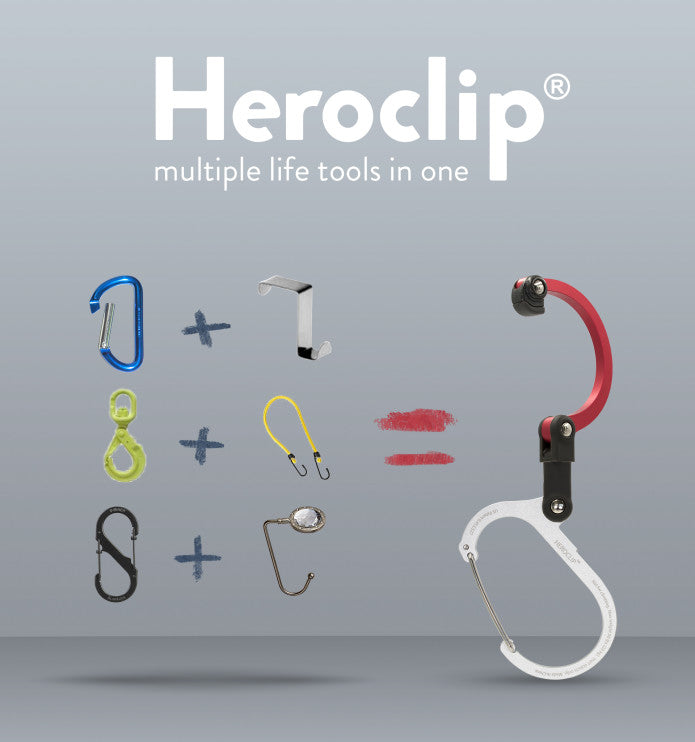 HeroClip - 多功能旋轉掛鉤 (中號) - Hot Rod Red
