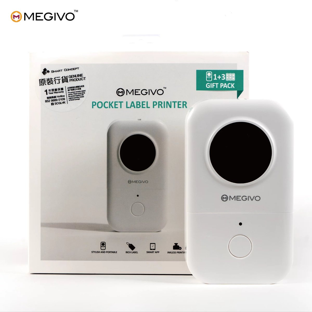 Megivo - Multifunctional Sticker Printer (Includes Original Sticker x 3)【Hong Kong License】