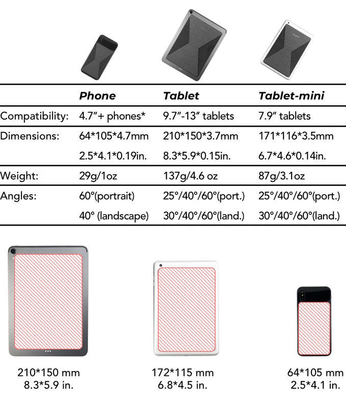 MOFT - USA MOFT X - Foldable invisible stand - small tablet (7.9")