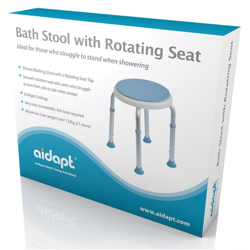 Aidapt height-adjustable round swivel bath chair 