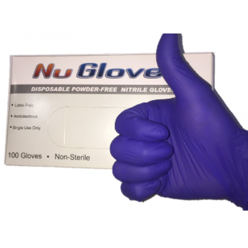 Nu Gloves (無粉)藍色丁晴手套 Disposable Powder-Free Nitrile Glove