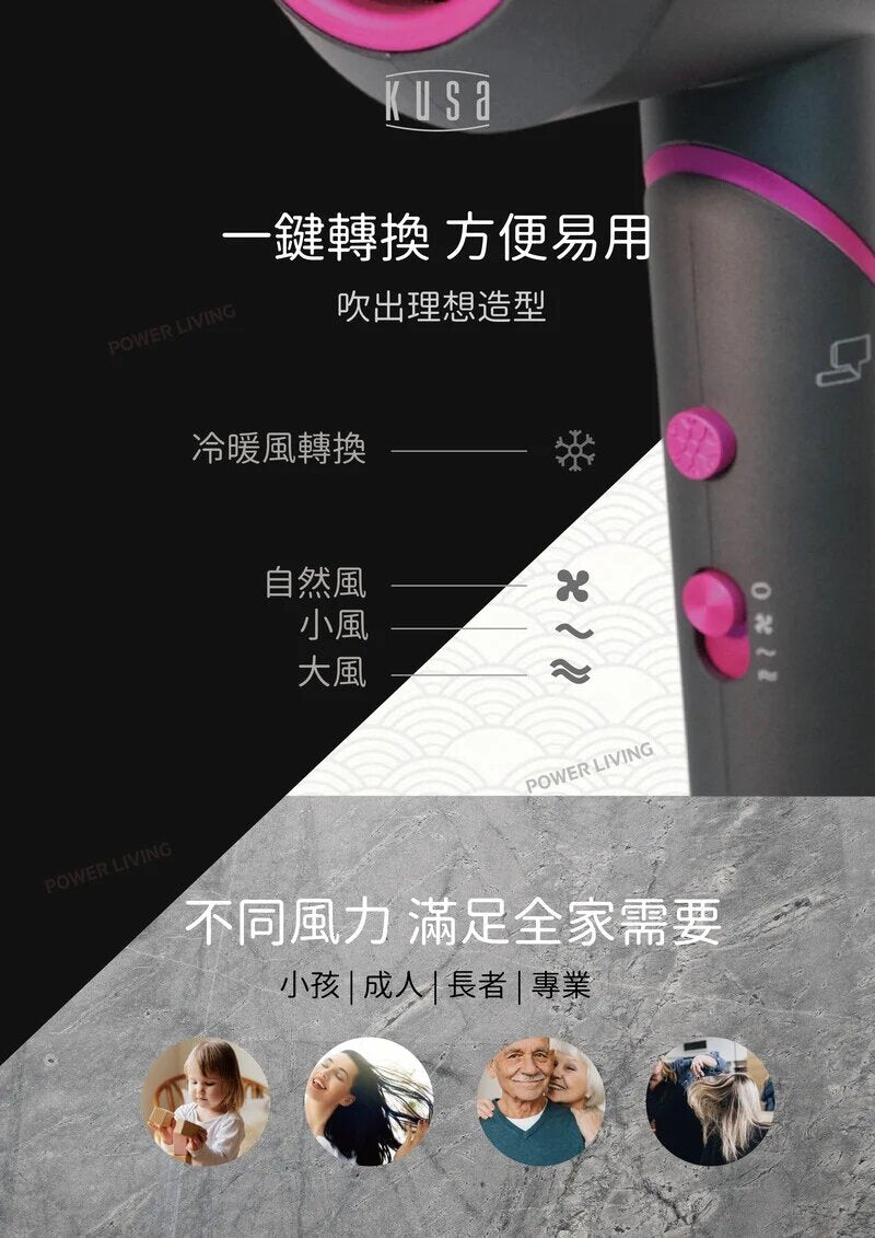 Kusa - HD-900 負離子電風筒｜吹風機｜折叠設計