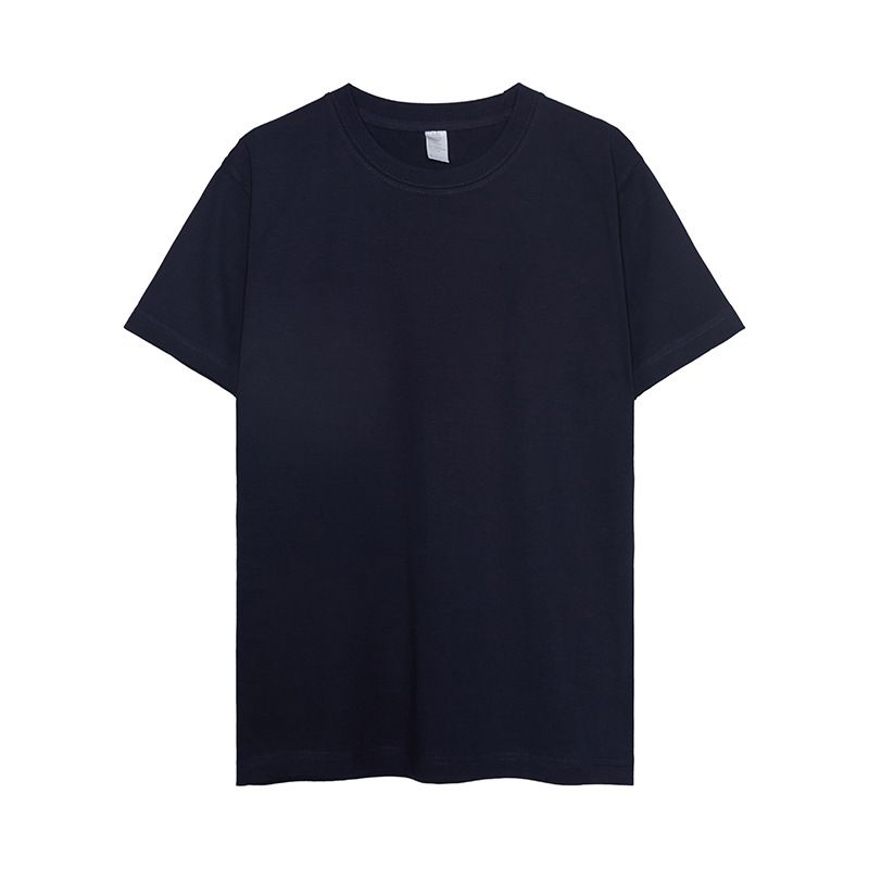 日系美式純棉300磅重磅復古純色圓領打底男女T恤
