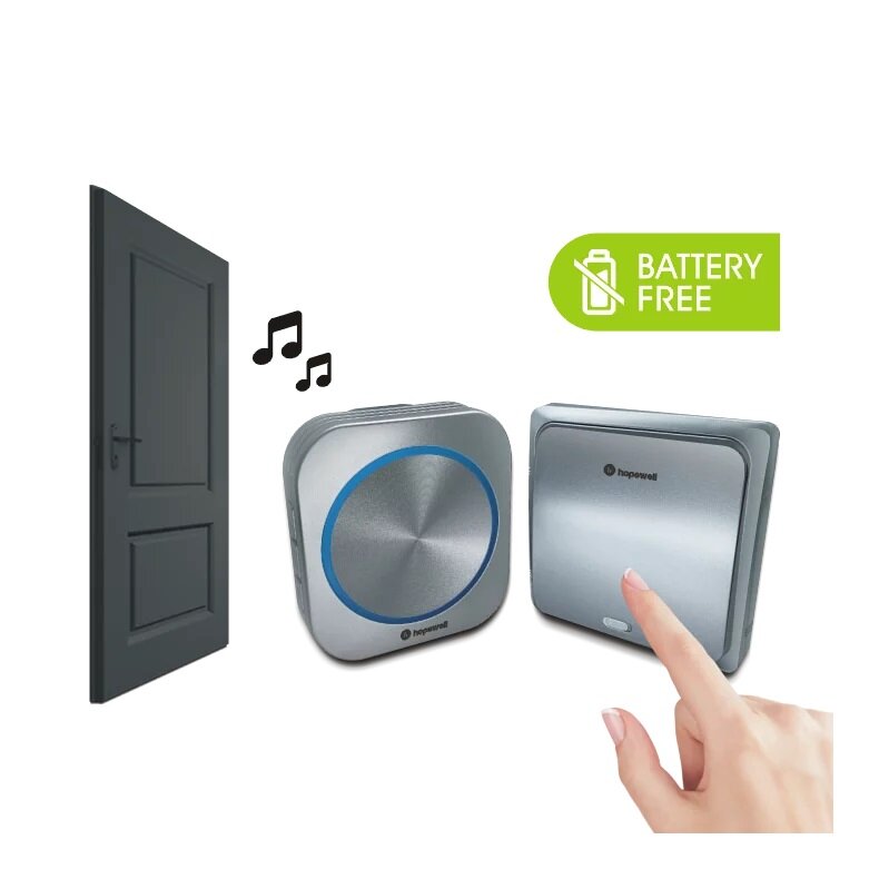 Hopewell - 200 Meter Strong Battery-Free Wireless Doorbell (Plug-in Type) | Door Bell | Call Bell | Call Bell | Safety Bell DF-3311C 