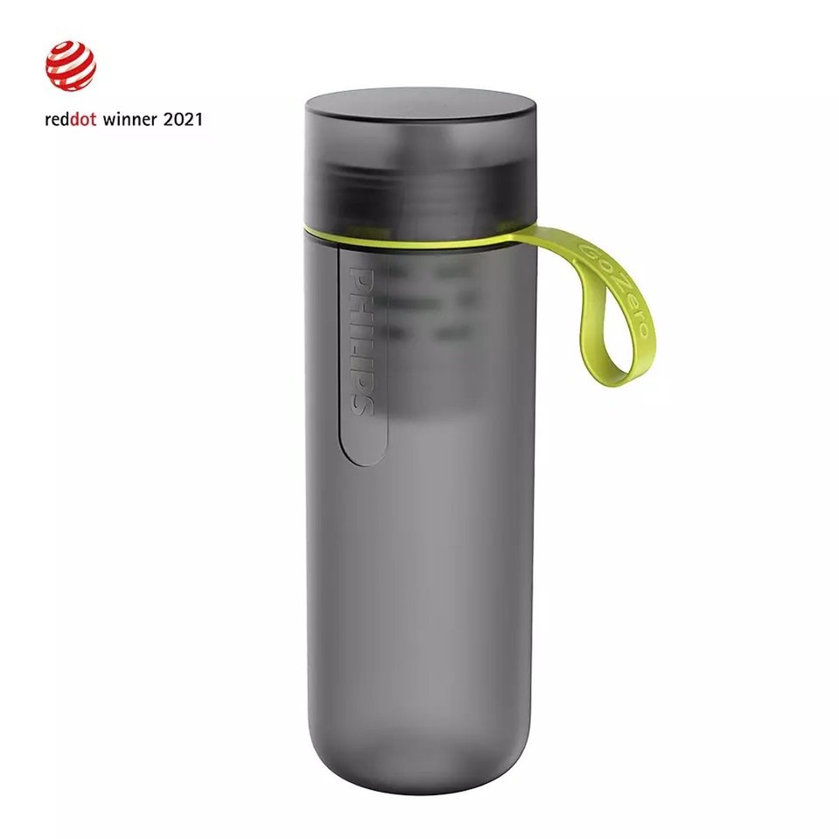 Philips - GoZero Portable Water Filter Bottle | Hydration Bottle AWP2722 - Dark Gray