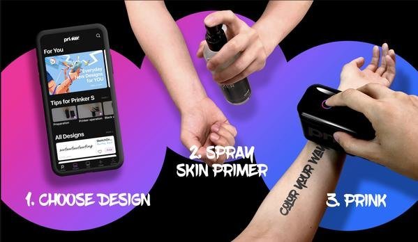 Prinker - South Korea's Prinker S temporary tattoo printer (including black ink and fixative)