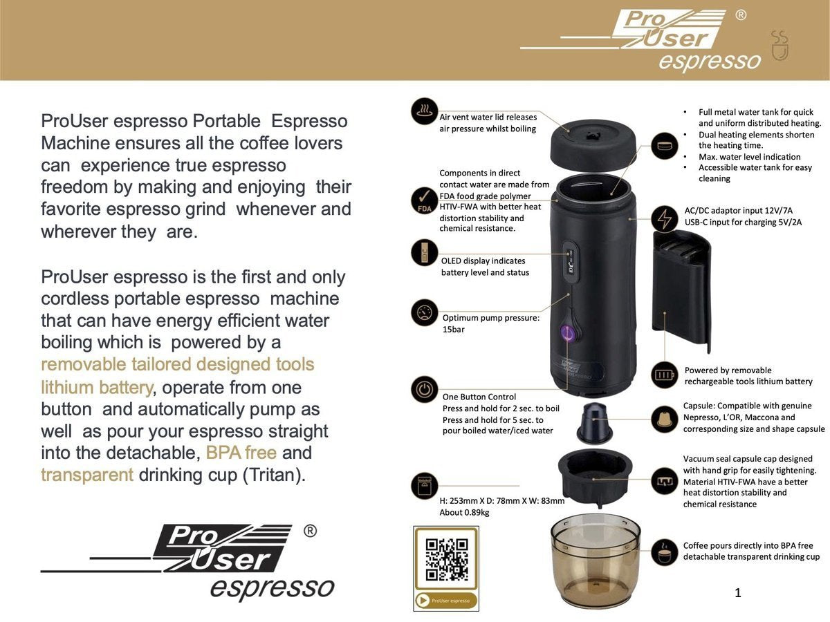 ProUser espresso - portable espresso machine