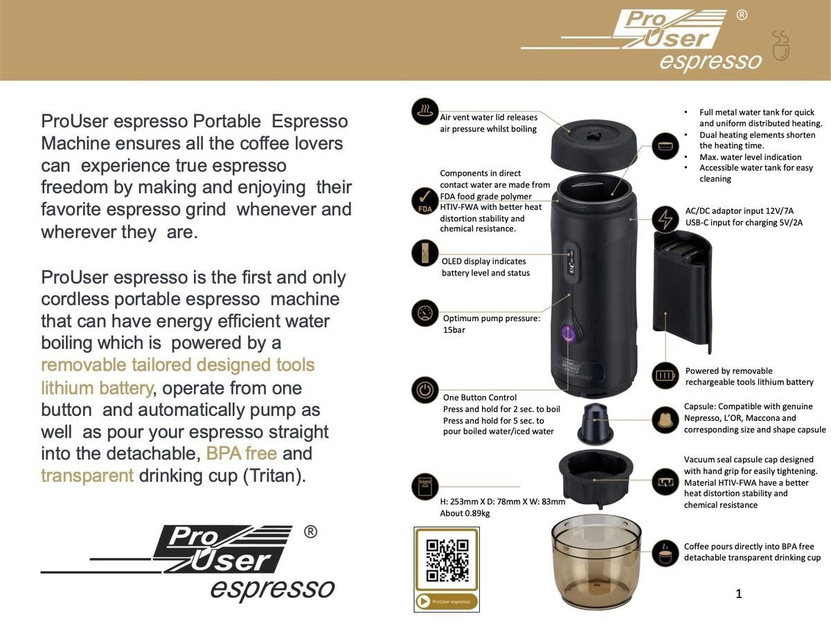 ProUser espresso - 便攜意式咖啡機