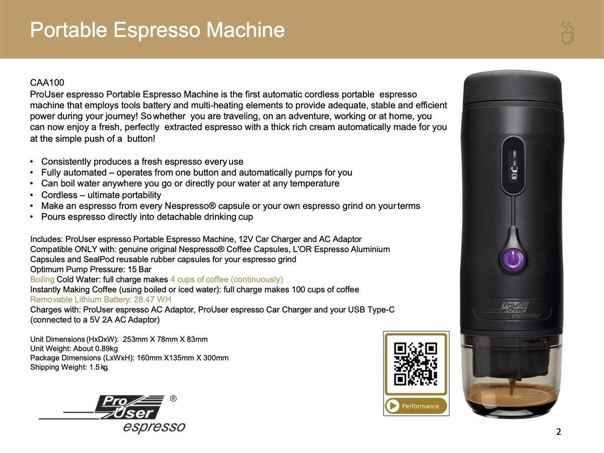 ProUser espresso - portable espresso machine