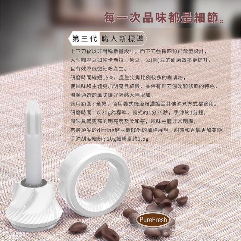 PureFresh - PureFresh Third Generation Craftsman Coffee Slow Grinder - Pearl White