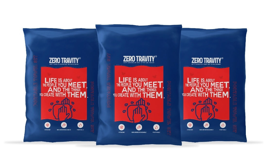 ZERO TRAVITY - Travel-friendly Compressed Towel Set (10 Compressed Towels)