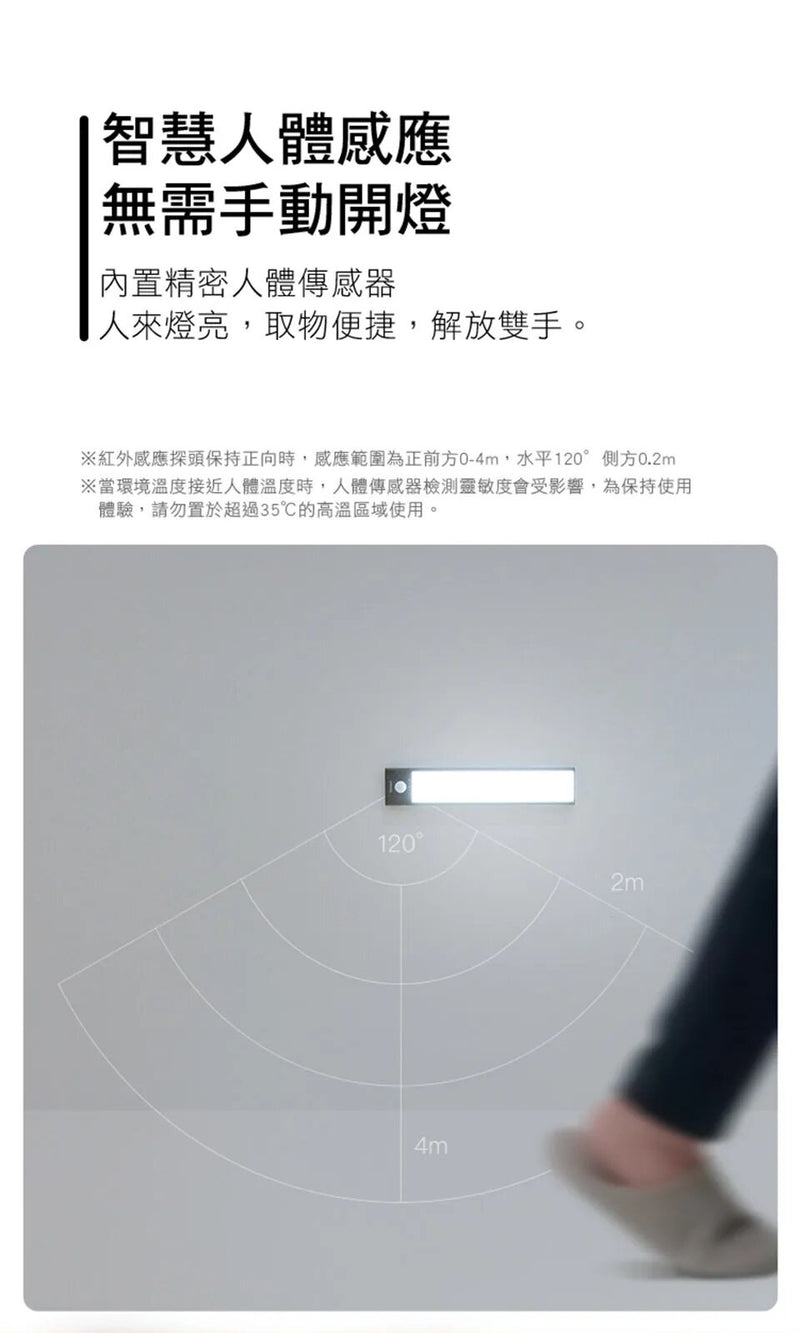 YEELIGHT - 易來 充電感應櫥櫃燈 60cm A60 (Global Version) ｜磁吸燈｜自動關閉｜LED燈條｜無線 YLBGD-0046