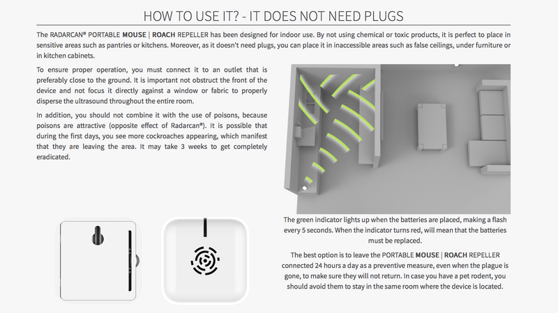 Radarcan - R-105 流動及家用驅蟑螂及老鼠器【西班牙製造。香港行貨】