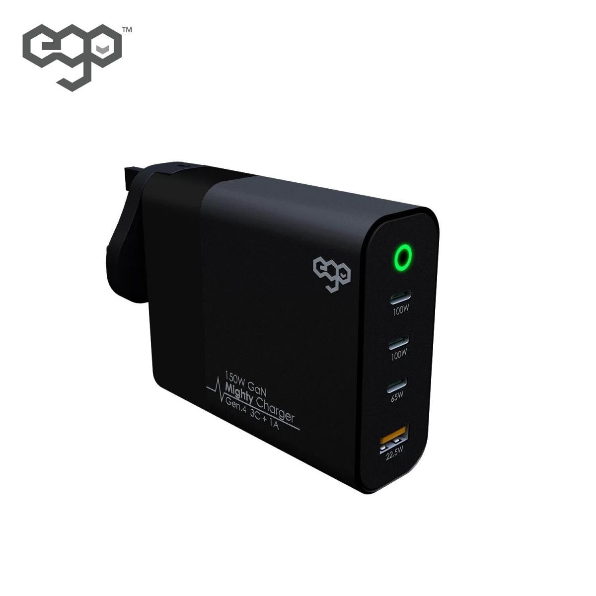 Ego - 150W Mighty GaN 4USB charger A1904-4｜Charger plug-in socket｜Quick Fork Fire Bull｜Travel charger