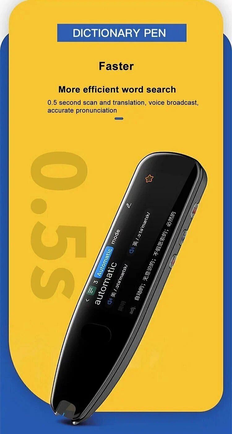 BlackLeaf - 3.5-inch large screen wireless translation pen | Learning translation pen | Translator BMD05