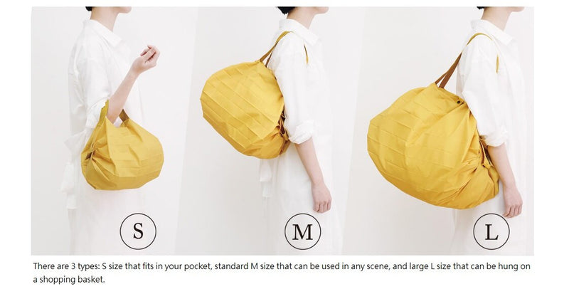 Shupatto - Compact Bag Extremely fast folding storage bag (L SIze)｜Marna｜Shopping bag｜Eco-friendly bag｜Quick storage｜Pocket bag-ARARE (polka dot) 