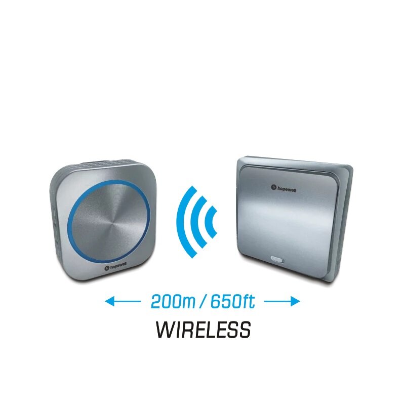 Hopewell - 200 Meter Strong Battery-Free Wireless Doorbell (Plug-in Type) | Door Bell | Call Bell | Call Bell | Safety Bell DF-3311C 