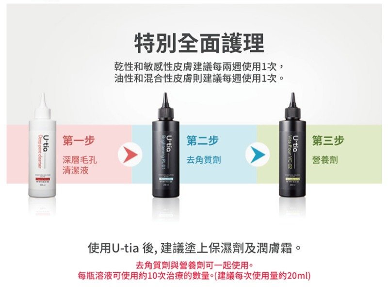 Utia - 韓國 U.tia 3 Steps 美容潔膚液套裝