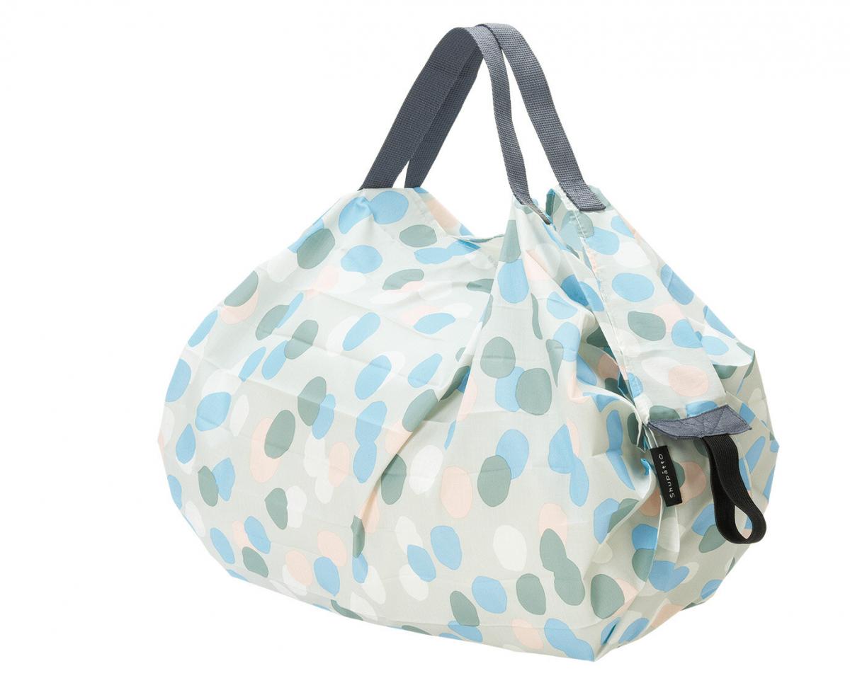Shupatto - Compact Bag Extremely fast folding storage bag (S SIze)｜Marna｜Shopping bag｜Eco-friendly bag｜Quick storage｜Pocket bag-SEN (Stripe)