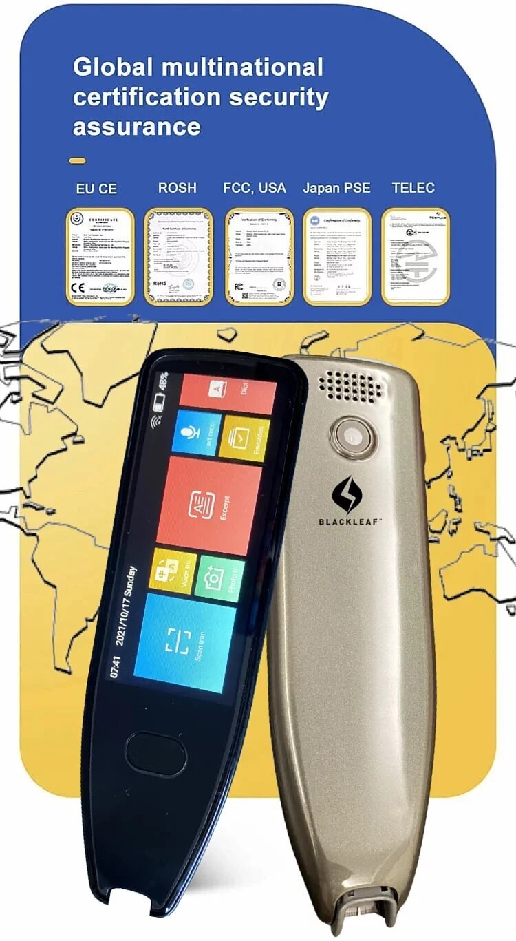 BlackLeaf - 3.5-inch large screen wireless translation pen | Learning translation pen | Translator BMD05