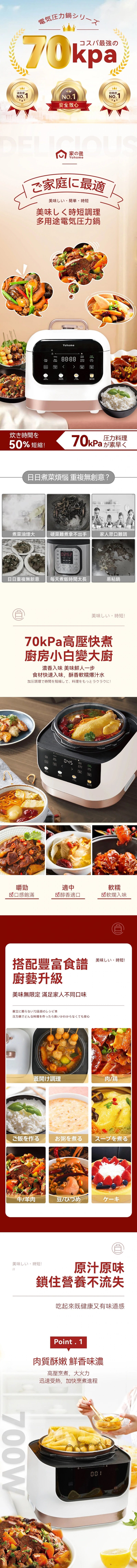 Jiayi - Original instant cooking electric pressure cooker | Rice cooker | Non-stick inner pot YLD30-70B