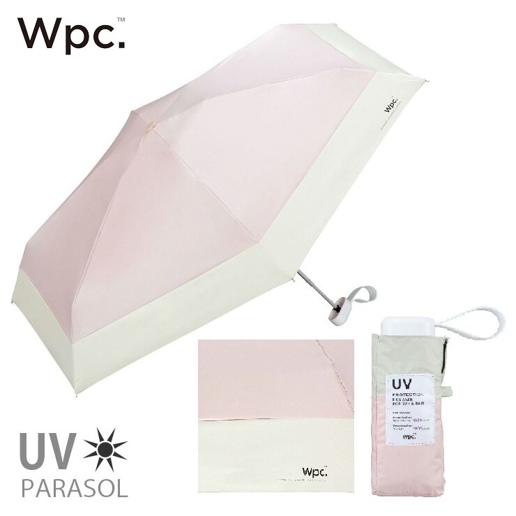 WPC - PATCHED TINY Mini folding umbrella for both rain and shine (801-6423)｜WPC｜Super lightweight｜Shrinkable umbrella｜Anti-UV｜Anti-UV｜Sun protection - Pink