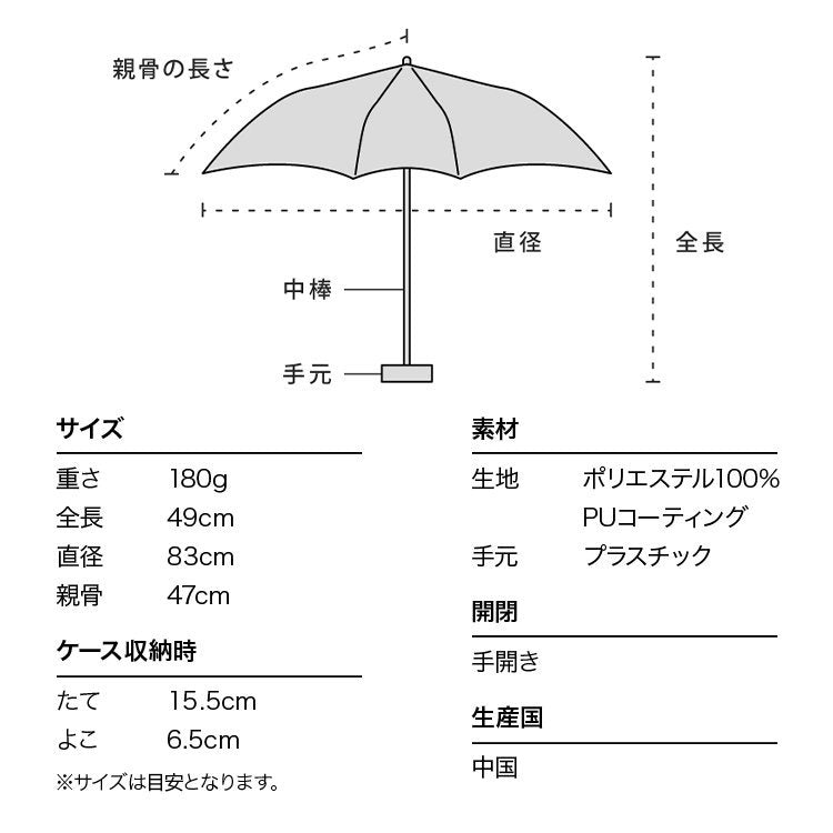 W.P.C. - PATCHED TINY 迷你晴雨兼用折疊傘 (801-6423) - 黑色