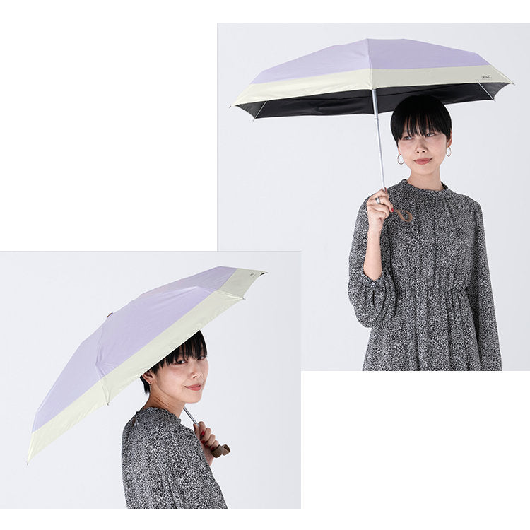 WPC - PATCHED TINY Mini folding umbrella for both rain and shine (801-6423)｜WPC｜Super lightweight｜Shrinkable umbrella｜Anti-UV｜Anti-UV｜Sun protection - Lavender