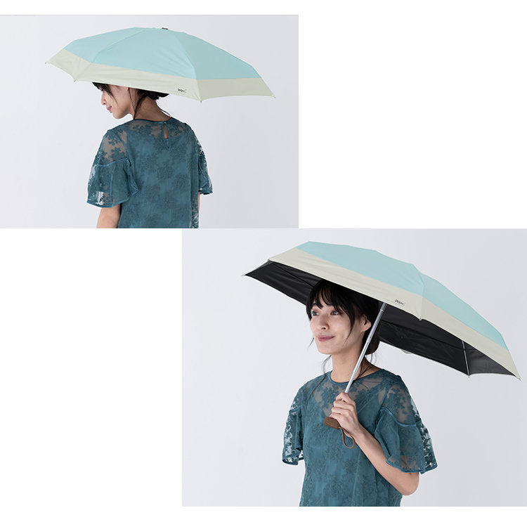 WPC - PATCHED TINY Mini rain or shine folding umbrella (801-6423) - Dark Blue