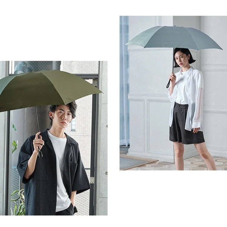 WPC - UNNURELLA MINI 60 Super Waterproof Folding Umbrella UN002｜Used in both rain and shine｜Sun protection｜Sunshade｜Retractable umbrella-brown blue horizontal room