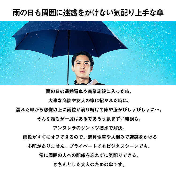 WPC - [Automatic switch model] UNNURELLA MINI 60 super waterproof folding umbrella UN003 - Blue and white straight room