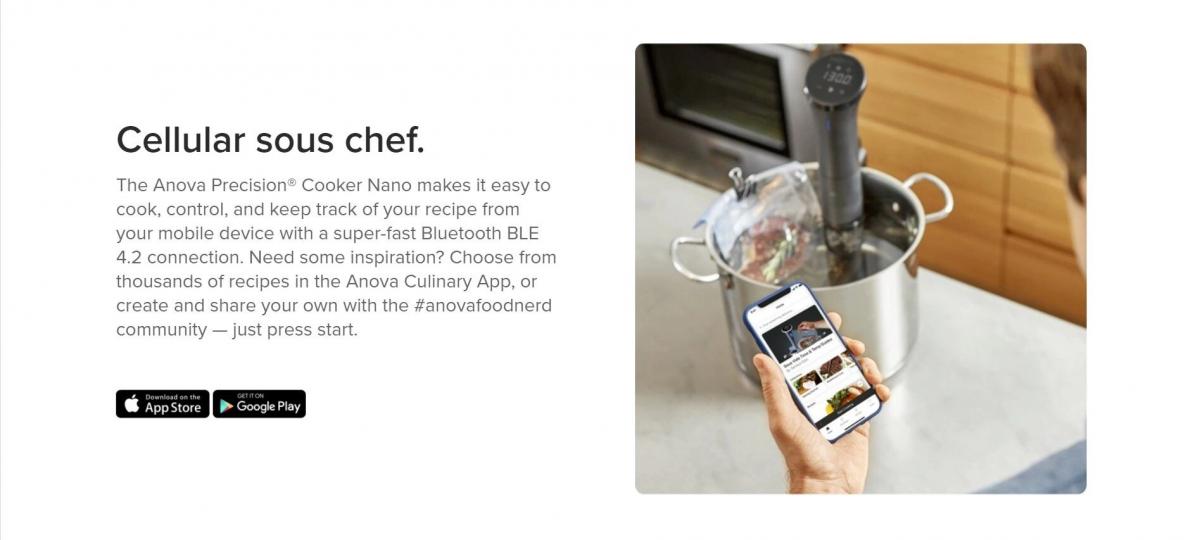 Anova - Precision Cooker NANO 3rd generation Bluetooth smart low temperature slow cooker stick AN400-UK00