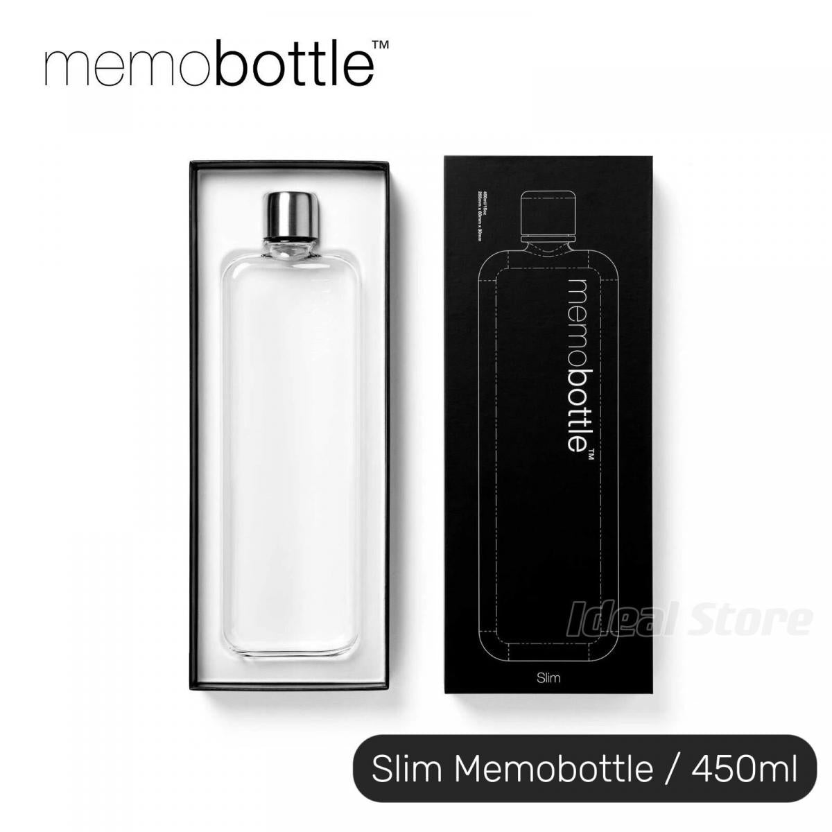 Memobottle - Slim memobottle 超薄環保水瓶｜450ml｜15oz｜膠水樽｜扁水樽｜水壺｜不含BPA｜方便收納
