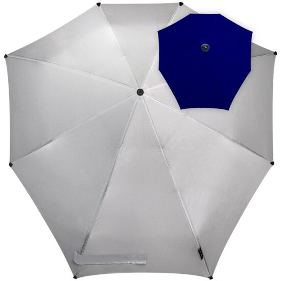 Netherlands Senz - Mini Automatic automatic folding windproof umbrella - Metallic future silver base blue (1021072)｜SPF 50+｜Automatic switch shade｜Windproof｜Sunscreen｜Sunshade｜Shrinking shade