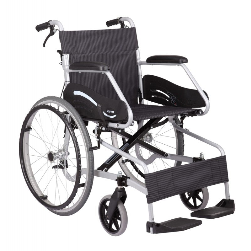 Karma lightweight aluminum wheelchair with handbrake (big black wheels)