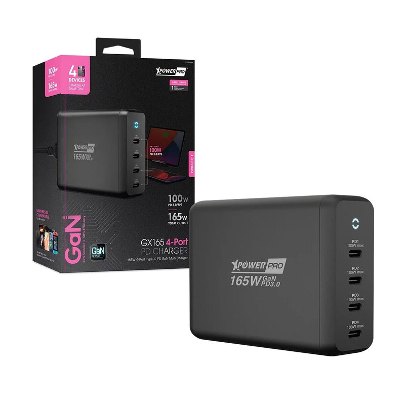Xpower - XpowerPro GX165 165W GaN smart TYPE-C charger | PD fast charging | 100W single charge | Desktop type | Type-C charger